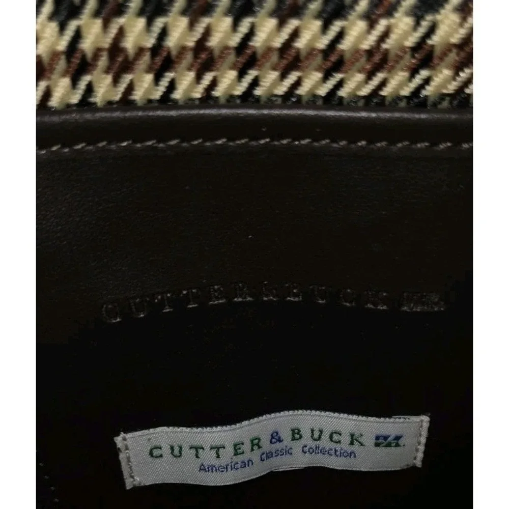 Cutter & Buck American Classics Brown Canvas & Leather Tall Pouch Bag MSRP  $165